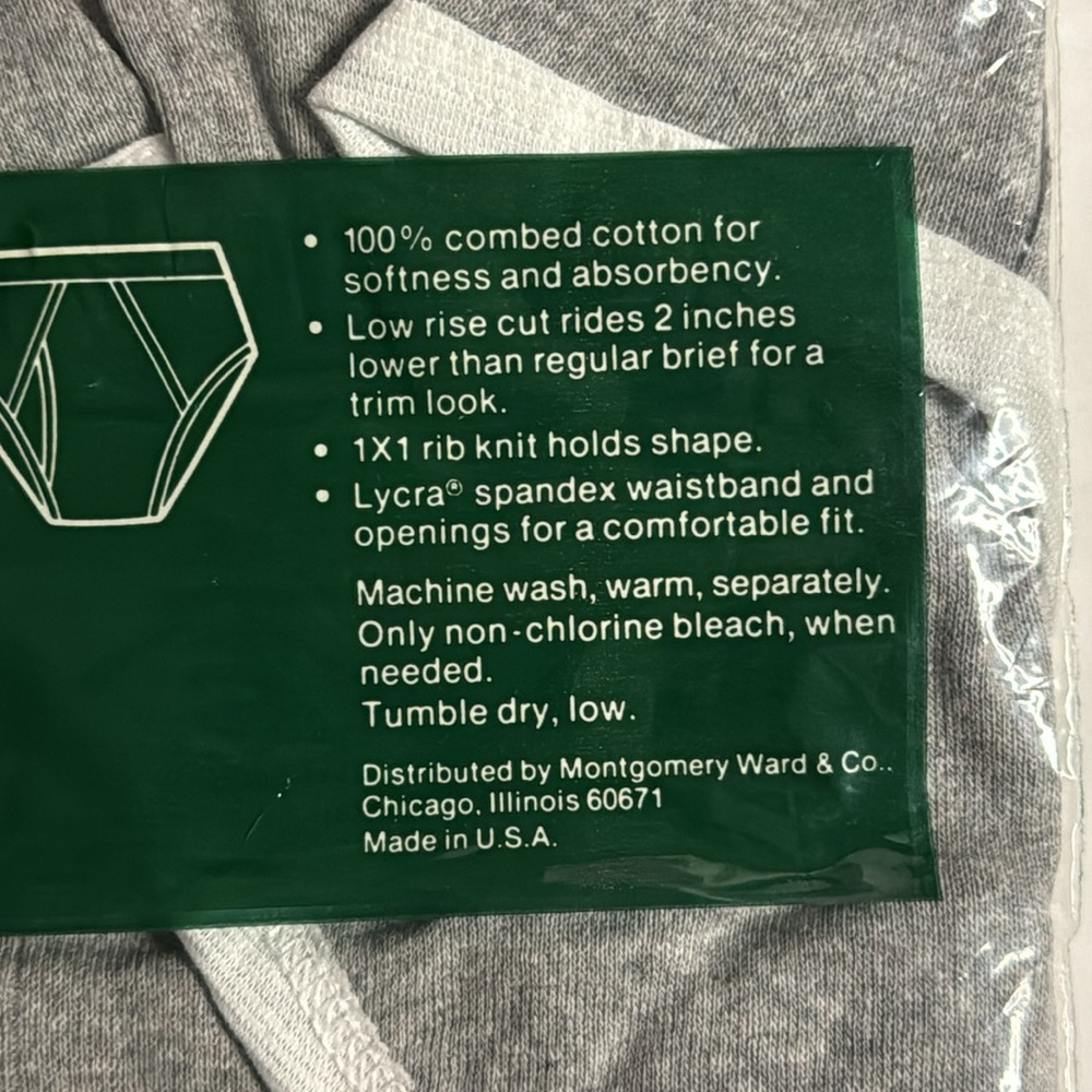 Vintage Rare New sealed package Hill & Archer Mens Briefs, Size Medium - Picture 6 of 6